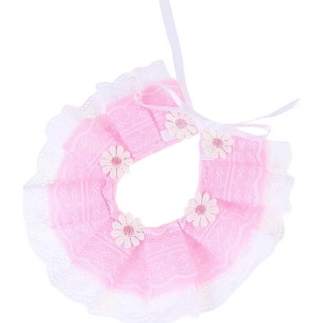 Collier pour chien ou chat, nœud papillon, bavoir en dentelle respirante avec clochette, compatible avec 1 chaton (1/5)
