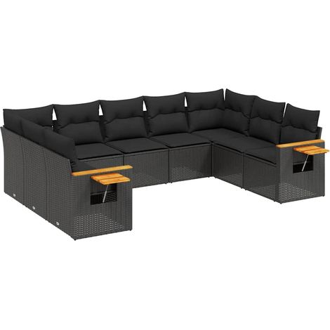 Maison Exclusive - Patio Sofa Set 9 plaza Black (1/5)