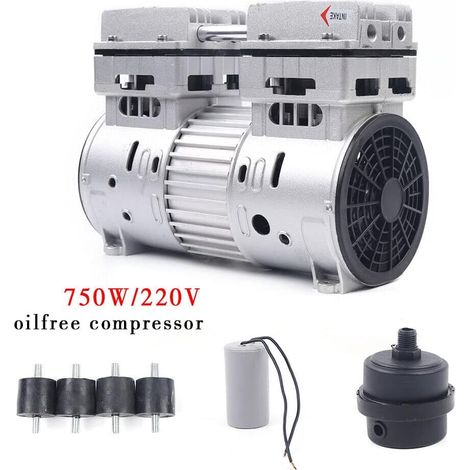 Compresseur d'air silencieux sans huile 8 bar 750 W Compresseur d'air comprimé portable petit compact silencieux  amortisseurs