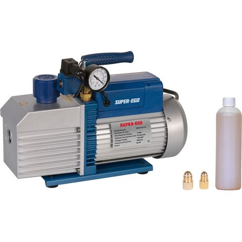 Super-Ego Tools – Pompe à vide SEGO VAC 3.0 R32 – Débit max 70 l/min – Profondeur de vide 15 microns – Électrovanne intégrée pour sécurité