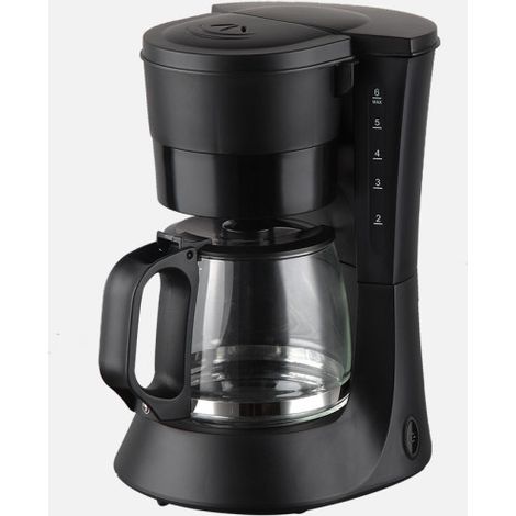 Cafetera de goteo Xena 6 tazas Negro 600W Filtro permanente Jarra cristal 0,6L