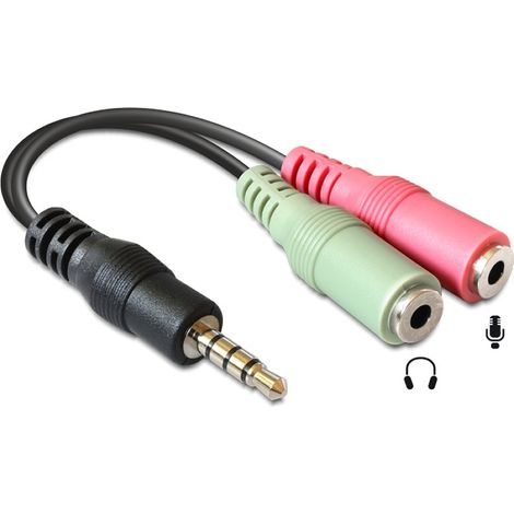 DeLOCK Audio Adapter 3,5mm 4pin - 2x 3,5mm stereo St/Bu (65344)