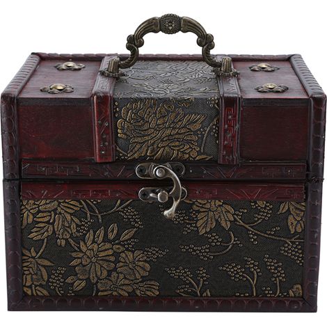 Boîte à Bijoux en Bois Portable - Écrin de Rangement et Présentation pour Colliers et Bracelets (6262D036262Golden GrapeL) (1/5)