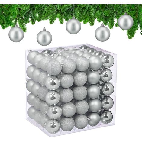 Juego de adornos navideños para árbol de Navidad, 3 diseños, 100 piezas