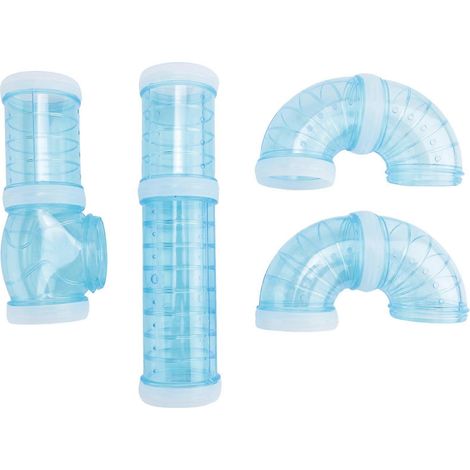 Tubes pour hamsters, ensemble de tuyaux extérieurs pour cage, jouet pour agrandir l'espace, tunnel de connexion créatif à faire soi-même, bleu (1/5)
