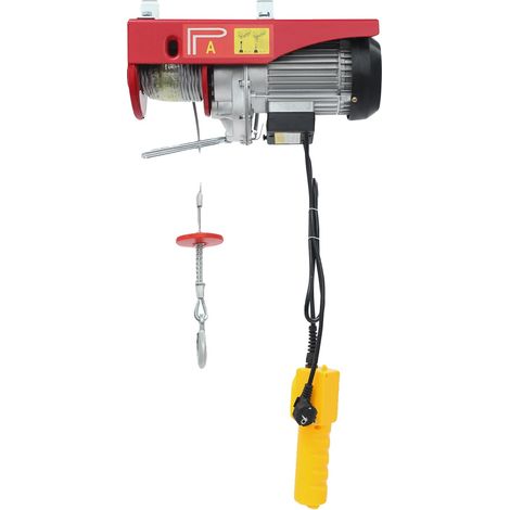 Cabrestante eléctrico, capacidad de 800 kg, fácil manejo, rojo. (1/2)