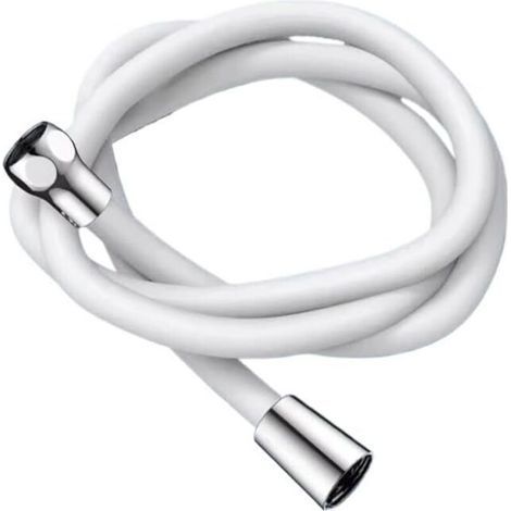 1.5m Silicone Shower Hose, Flexible and Can Be Bended at Will, Explosion-proof and Waterproof, Shower Faucet Accessory, White, 2cm (1/5)