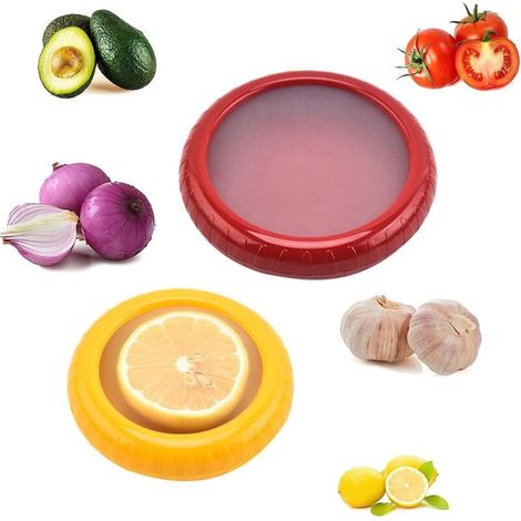 Wiederverwendbare Aufbewahrungsboxen, Frischhaltebehälter für Lebensmittel, Zitronenbox, Frischhaltebox für Obst und Gemüse im Kühlschrank, 2 Stück (1/4)