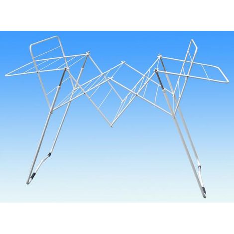 Etendoir à poser 18m en acier plastifié blanc – Dimensions 150 x 65 x 108 cm – Capacité d'étendage 18 m – Tubes d. 16 mm – Faverge (1/3)