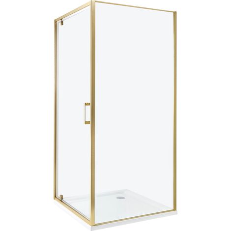 Beliani Shower Enclosure Transparent Tempered Glass Gloss Square Single 80 x 80 x 185 cm DARLI