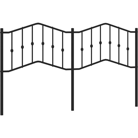 Metal Headboard Black 180 cm vidaXL
