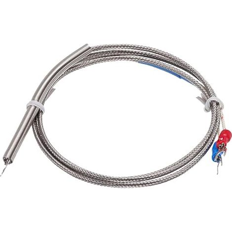 K Type Thermocouple Température Capteur PT100 4mm Anneau Sonde 3,3ft Fil 0 à 600°C(32 à 1112°F) Inox Acier (1/5)