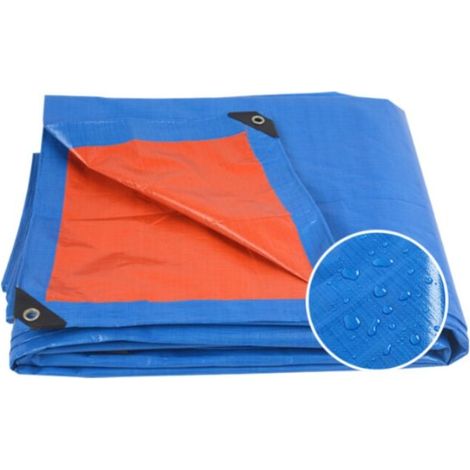 1 bâche de protection imperméable, 2 x 4 m, 140 g/m², avec œillets renforcés, pour bois de chauffage et chantier extérieur (1/3)