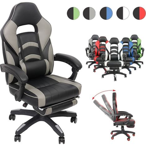 Bürostuhl Schreibtischstuhl Gaming Stuhl Chefsessel  Racing Stuhl Drehstuhl Schwarz / Rot (1/5)