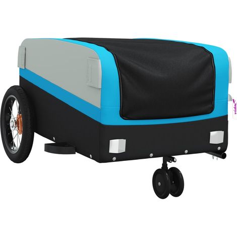 Remorque chariot transport de vélo 30 kg fer bleu (1/5)