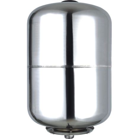 Bricoferr BFG25L Vaso di espansione in Acciaio Inox 25L, Serbatoio 8bar, calderino Gruppo di Pressione Domestico, Grigio