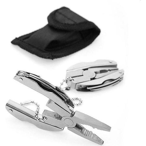 Mini pince de poche multifonction portable pliable multifonction porte-clés pour randonnée, camping (1/5)
