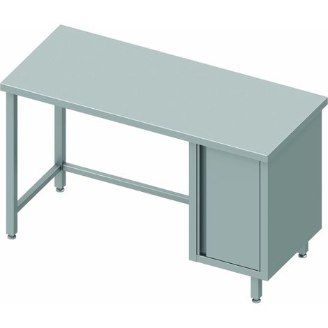Table Inox Avec 1 Porte Sans Dosseret - Profondeur 600 - Stalgast (1/2)