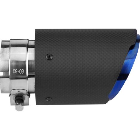 Embout d'échappement style fibre carbone mat, embout de silencieux pour tuyau 63mm-89mm (1/5)