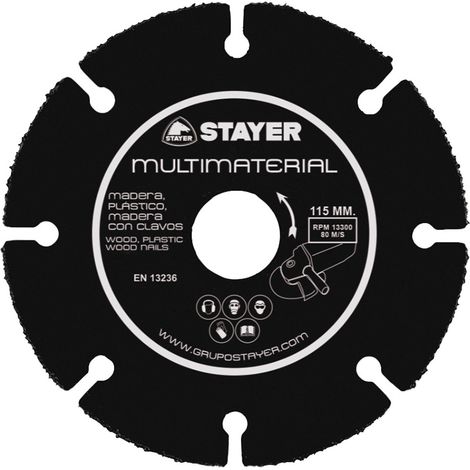 Disque à tronçonner multi-matériaux STAYER coupe à sec (jusqu'à 12250 RPM) Bord Ø125x22,2mm avec particules de tungstène (1/2)