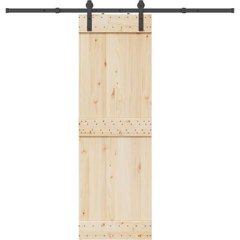 Schiebetürbeschlag-Set 213,5 cm Stahl Schwarz