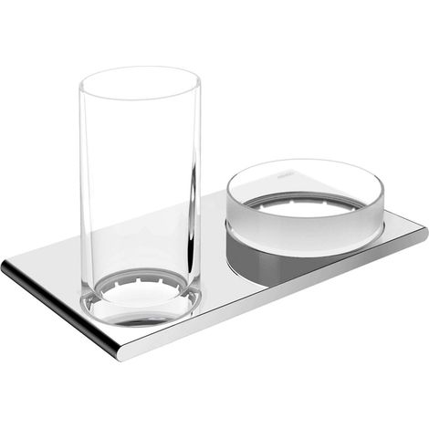 Keuco Edition 400 double support verre et tablette 11554, chromé - 11554019000 (1/4)