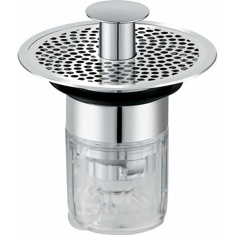 UlisemBonde Lavabo Universel, Bouchon de Lavabo Pop-Up, Bonde de Lavabo avec crépine Anti-colmatage, Bouchon Lavabo Universel avec Valve à Eau magnétique 34-37mm (1/4)