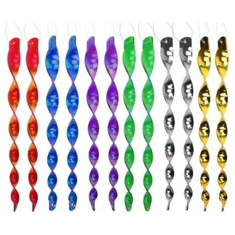 Répulsif Oiseaux, 12 Pièces Épouvantail Spirale Réfléchissante pour Effrayer les Oiseaux, 6 Couleurs (30 cm) (1/5)