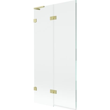 Mexen Lunar L paroi de baignoire 2 volets gauche 90 x 150 cm, transparent, doré brossé - 897L-090-100-55-00-L (1/5)
