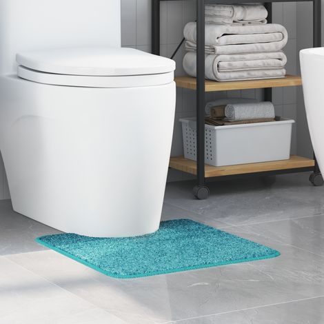 Rutschfeste Badematte mit Toilettenausschnitt Türkis 50 x 50 cm vidaXL (1/5)