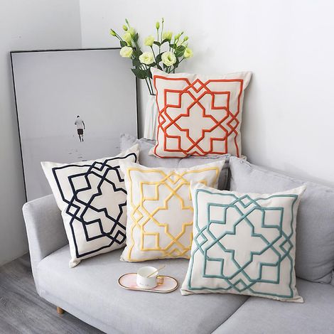 Ensemble de 4 housses de coussin 50x50cm, housses de coussin décoratives modernes pour canapé et décoration intérieure (coussin non inclus) (1/5)