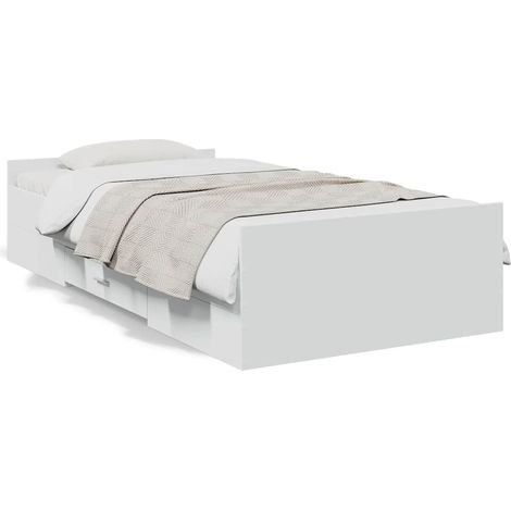 Maison Exclusive - Bettgestell mit Schubladen Weiß 75x190 cm Holz