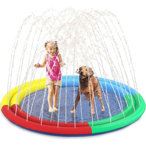 Dog Splash Pad Sprinkler Splash Pad for Kids and Dog Non Slip