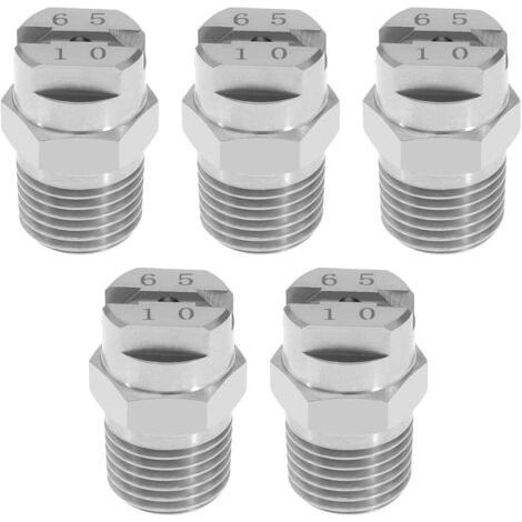 Lot de 5 buses en acier inoxydable – Angle de pulvérisation 65° – Filetage 1/4 BSPT – Pour nettoyeurs haute pression (1/4)