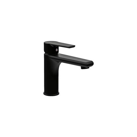 Mitigeur lavabo bec long noir NF. Avec vidange Clic Clac (1/2)