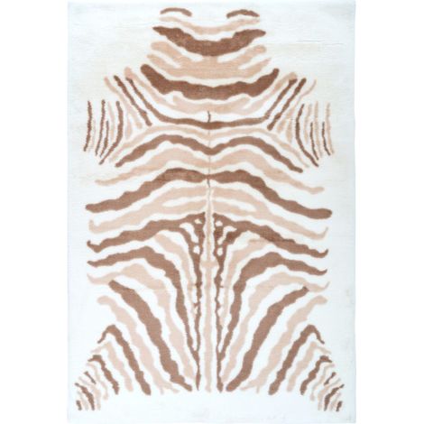 Tapis Imprimé Animal "Rabbit" Beige & Marron 120 x 160 cm (1/4)