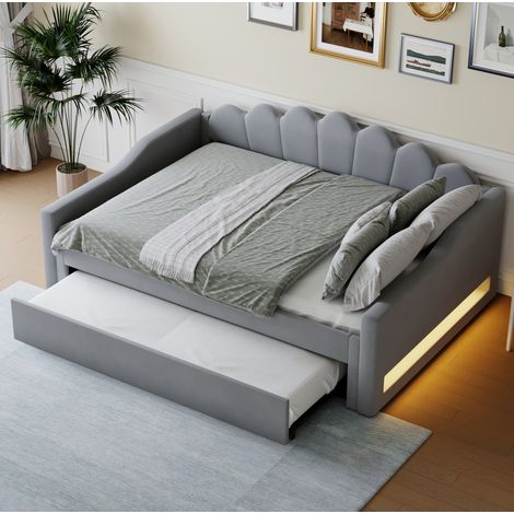 Letto Estraibile 140x200 cm con Letto Estraibile Grigio (1/5)