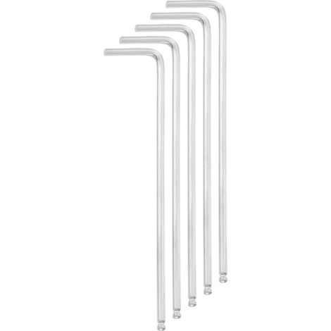 5pcs Clé Hexagonale À Bout Sphérique 2mm Acier CR-V Forme L (1/5)