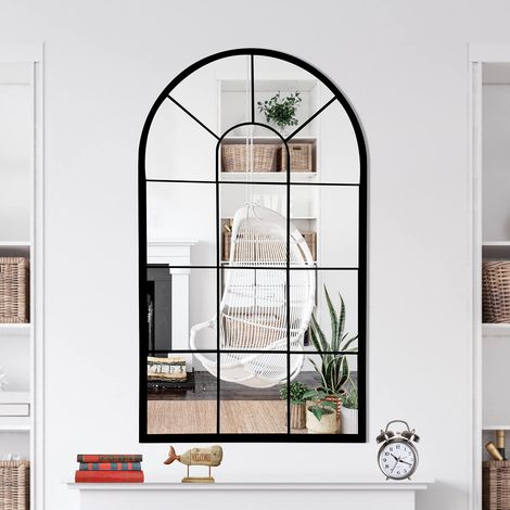 Miroir Mural décoratif pour fenêtre - Ferme arquée pour Salon, Chambre à Coucher, entrée, Salle de Bain (105 x 2 x 61 cm) (1/5)