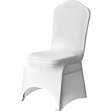 Housses de Chaise Housse Extensible en Spandex, Housse de Chaise de Salle à Manger, Housses de Protection de Chaise élastiques, Amovibles, lavables, Blanches, 1 pièce (1/5)