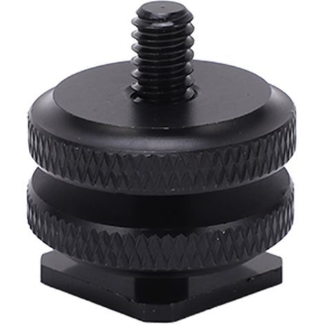 1 Adaptateur griffe flash, double écrou 1/4 pouce, alliage d'aluminium, pour appareil photo et trépied (1/5)