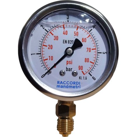 Manómetro radial de baja presión MG1-63, 6 bar, rosca de 1/4". (1/5)