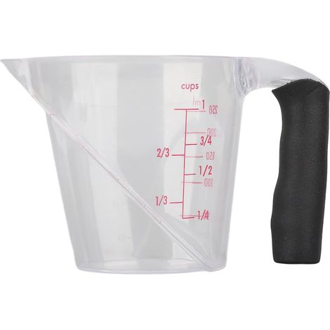 Angled Measuring Cup, 250ml Clear PC Plastic Measuring Cup with Top Viewing Scale, Heat Resistant Handle for Baking, Cooking, Tea, Coffee (1/5)