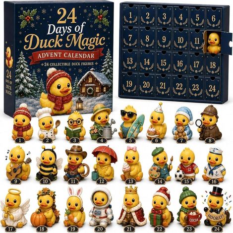 24-tägiger 3D-Enten-Adventskalender 2026, Weihnachts-Countdown (1/5)