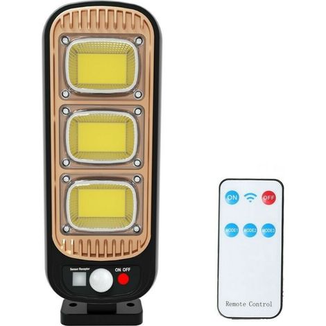 TrAdE Shop Traesio - Faro Lampione Stradale Con Pannello Solare Fotovoltaico Sensore 54 Led Cob Gl -