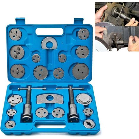 Coffret Repousse Piston d'étriers de Freins pour Remplacement de Disque Outil et adaptateurs, de mâchoire ou de Plaquettes de Frein Set de 22 pièces (1/5)