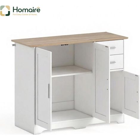 Aufbewahrungsschrank aus natürlichem MDF 100 x 40 x 78 cm HOMAIRE (1/5)