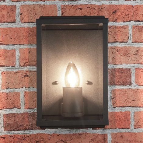 Applique d'extérieur noire au design noir en style moderne H:25 cm E27 étanche IP44 - Noir (1/3)