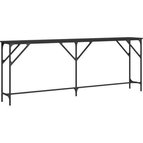 Mesa consola madera de ingeniería negra 200x29x75 cm vidaXL (1/5)