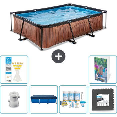 Exit-toys Piscina Exit Rectangular - Efecto madera - 300x200x65 cm - 7-piezas  S238 (1/5)